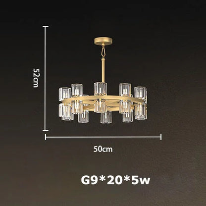 DecorBites™ Crystal Black Gold Luxury LED Hanging Pendant Light for Living Room