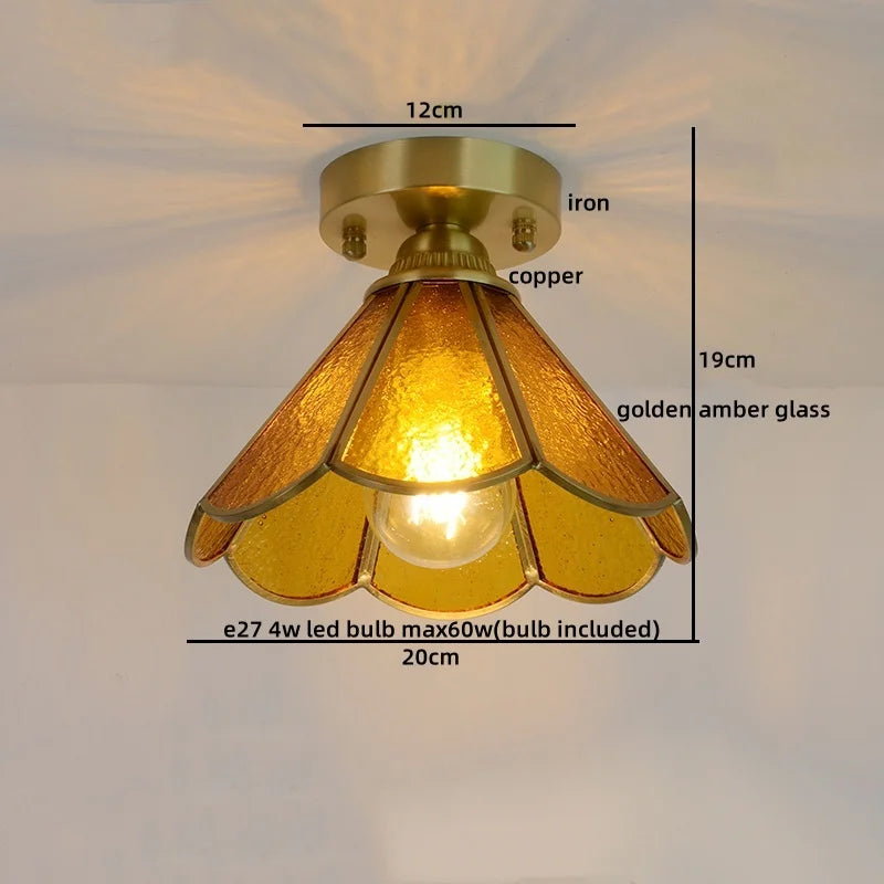 DecorBites™ Glass Copper LED Ceiling Light - Nordic Home Lighting Fixture