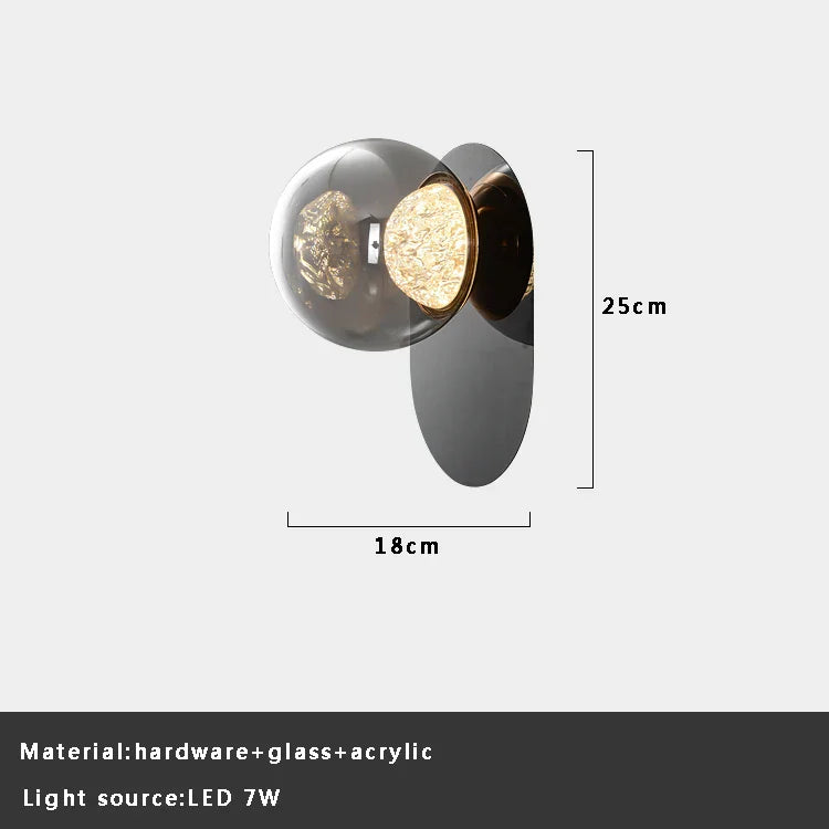 DecorBites™ Glass Ball Sconce Lamps Round Wall Decor Lights for Luxurious Room & Aisle