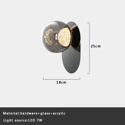 DecorBites™ Gray Glass Wall Lights: Modern Luxury Home Decor Fixture for Living Room