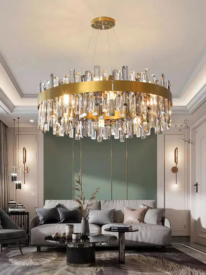 DecorBites™ Crystal LED Pendant Light Chandelier for Living Dining Bedroom Luxe Decor