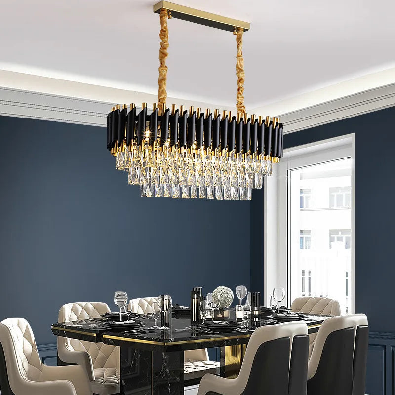 Crystal Ceiling Chandelier Round D80cm Gold