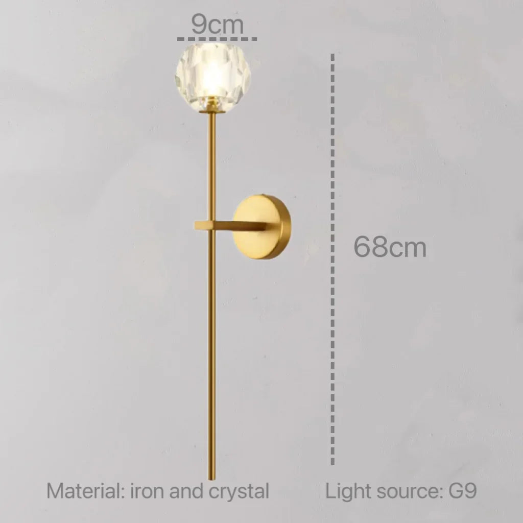 DecorBites™ Crystal Wall Sconce: Modern LED Fixture for Bedroom, Living Room, and Hallway