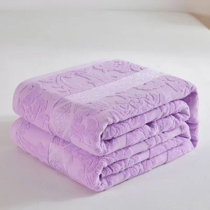 DecorBites™ Cotton Jacquard Towel Blanket for Adult Summer Air Conditioning, Sofa Cover