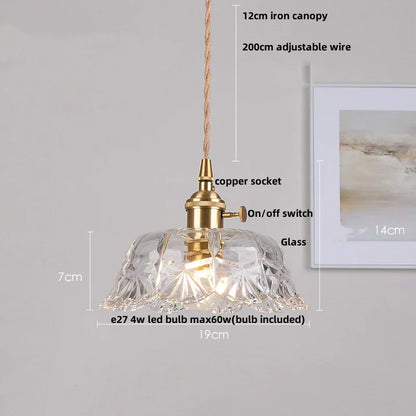 DecorBites™ Clear Glass Wire Pendant Light Fixture Nordic Modern Hanging Lamp