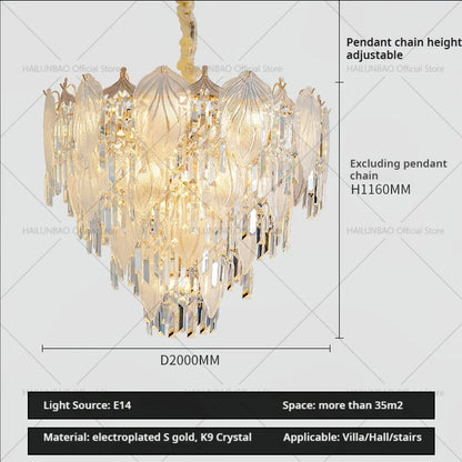 DecorBites™ French Crystal Chandelier Cream Wind Lighting Elegant Luxury Lights