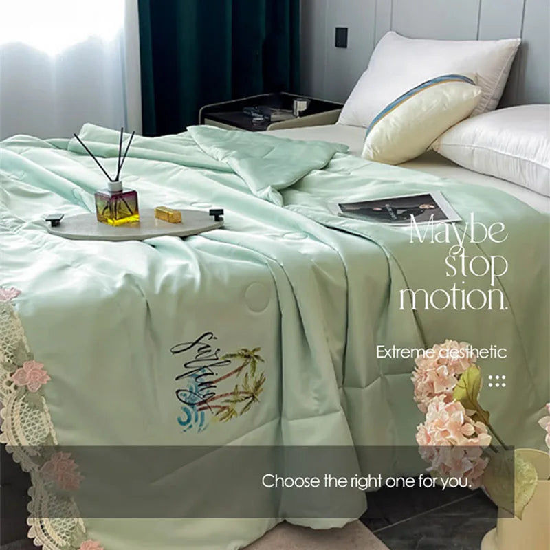 Embroidered Lace Summer Quilt