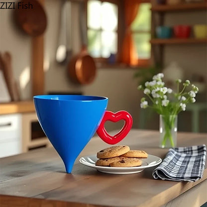 DecorBites™ Heart Shape Ceramic Coffee Mug Teacup Fruit Juice Container - Set of 2