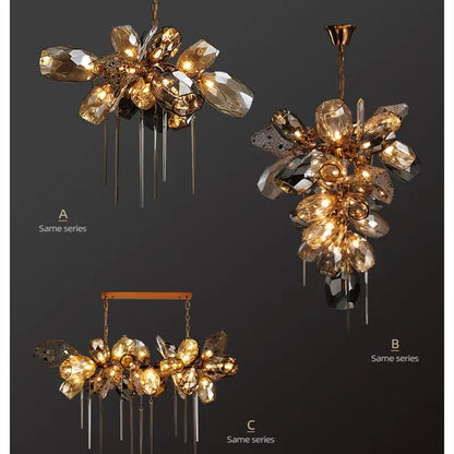DecorBites™ Crystal Duplex Chandelier: Modern Artistic Living Room Lighting
