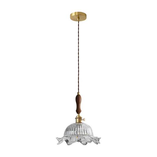 DecorBites™ Clear Glass LED Hanging Lamp French Style Pendant Light for Home Decor