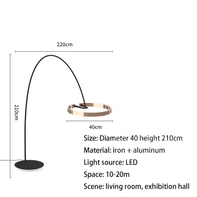 Copper Black LED Floor Lamp