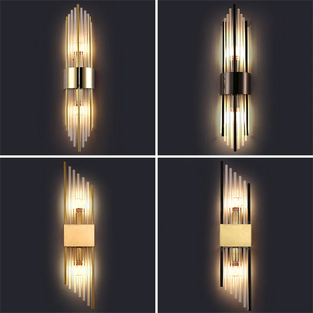 DecorBites™ Clear Crystal LED Wall Lamp Stainless Steel Sconces