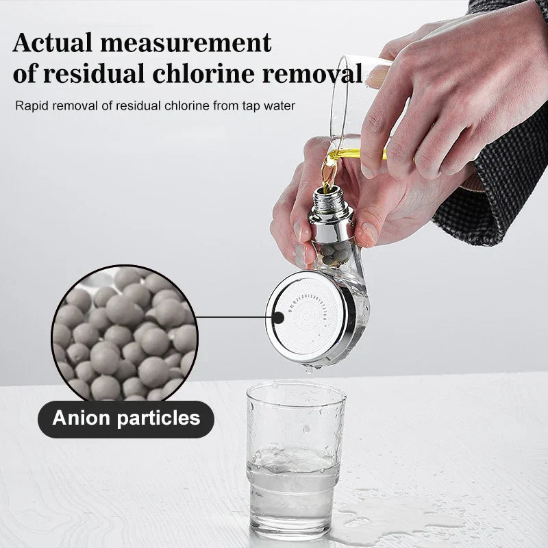 Chrome Anion Shower Head High-Pressure Filter