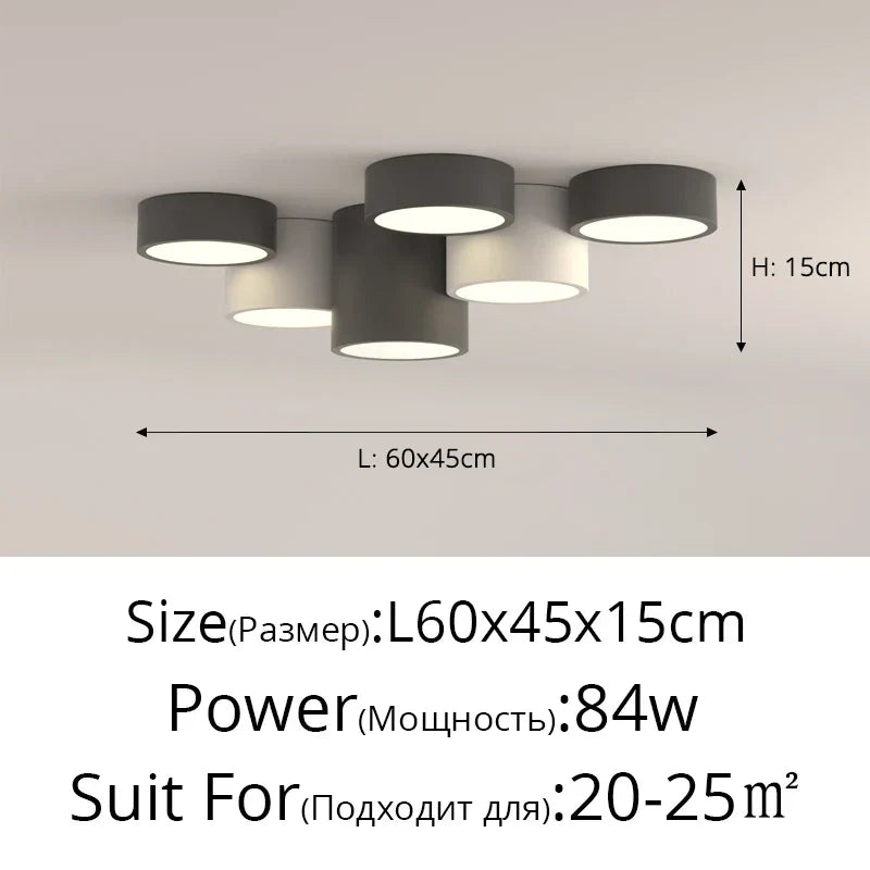 DecorBites™ Geometric Chandelier: Minimalist Modern Luxe Black White Bedroom Lamp