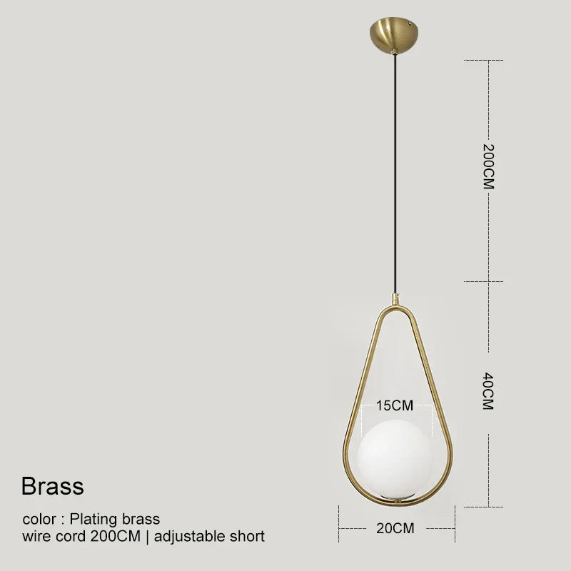 DecorBites™ Glass Ball Pendant Lamp: Elegant Dining Room Light Fixture, Gold Finish