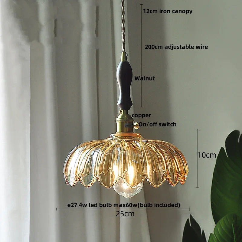 DecorBites™ Green Glass LED Hanging Pendant Lights