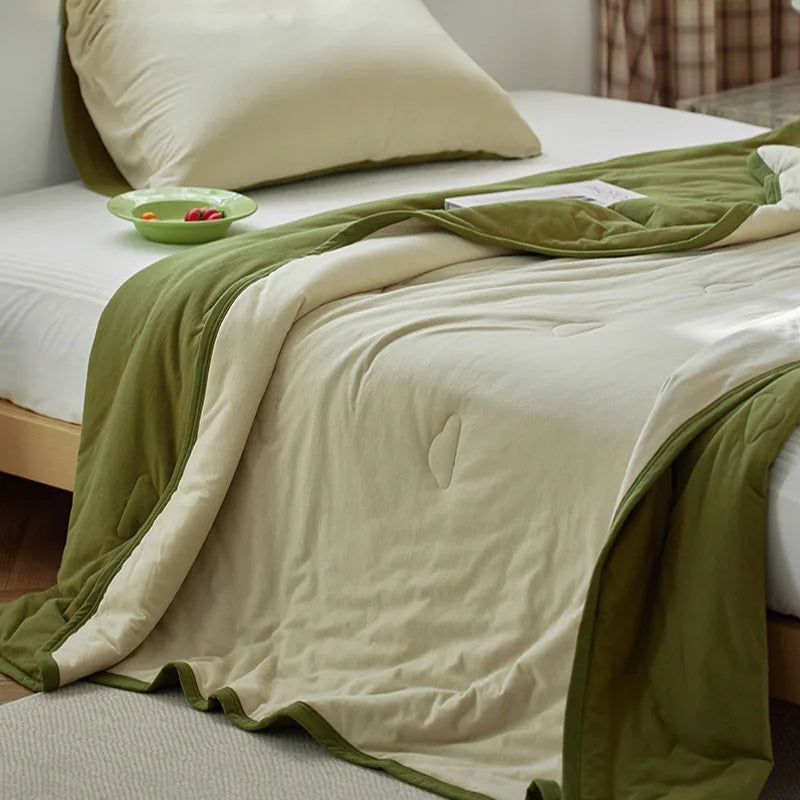 DecorBites™ Cotton Summer Comforter: Cooling, Breathable Thin Blanket for Hot Sleepers