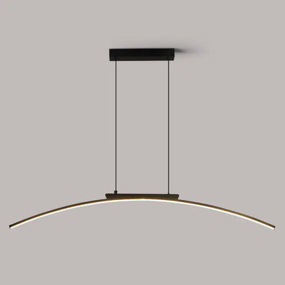 Modern Curved Bridge LED Pendant Light in Black or Gold