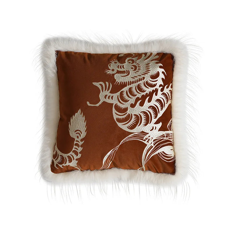 DecorBites™ Dragon Year Pillowcase: Decorative Cushion Cover for Home Sofa Decor