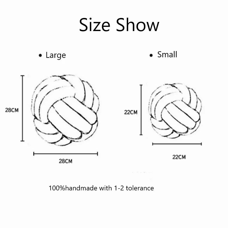 Plush Knot Ball Pillow 28cm Japanese Style