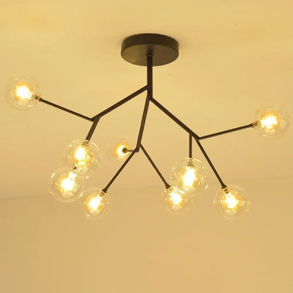 DecorBites™ Heracleum Firefly Glass Round Ball Chandelier - Luxury Staircase Dining Room Lighting
