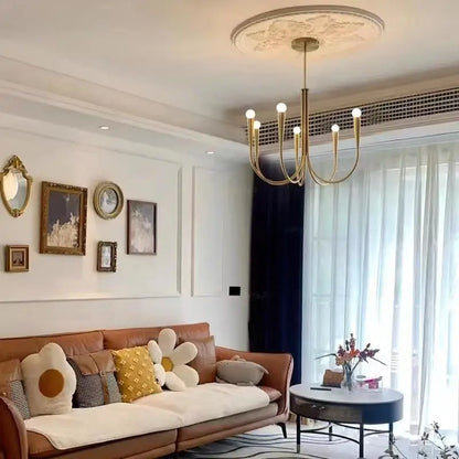 DecorBites™ Gold Chandelier: Modern Nordic Metal LED Lighting for Living Room, Kitchen, and Restaurant