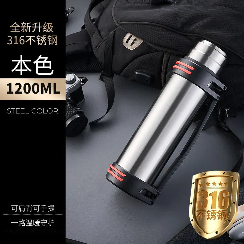 DecorBites™ Insulated Stainless Steel Water Bottle Large Capacity Flask Outdoor Travel Cup