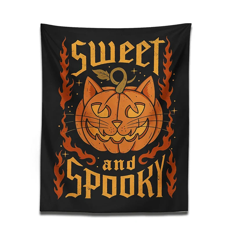 Halloween Cat Wall Tapestry