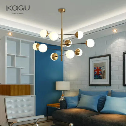 DecorBites™ Golden Glass Magic Bean Chandelier: Modern Luxury for Living Room & Dining Room