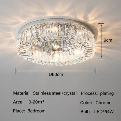 DecorBites™ Crystal LED Ceiling Lights: Elegant Lighting Fixture for Living Room Bedroom Kitchen Decor