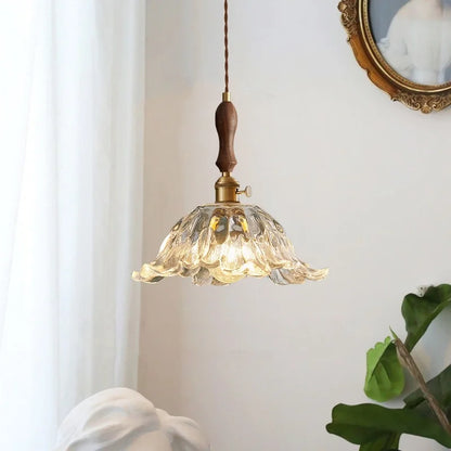 DecorBites™ Glass LED Pendant Lamp Petal Lampshade for Bedroom Living Dining Room