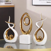 Gold Abstract Ceramic Sculpture