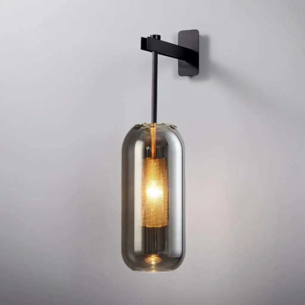 Gold Glass Bathroom Sconce With Clear Shades