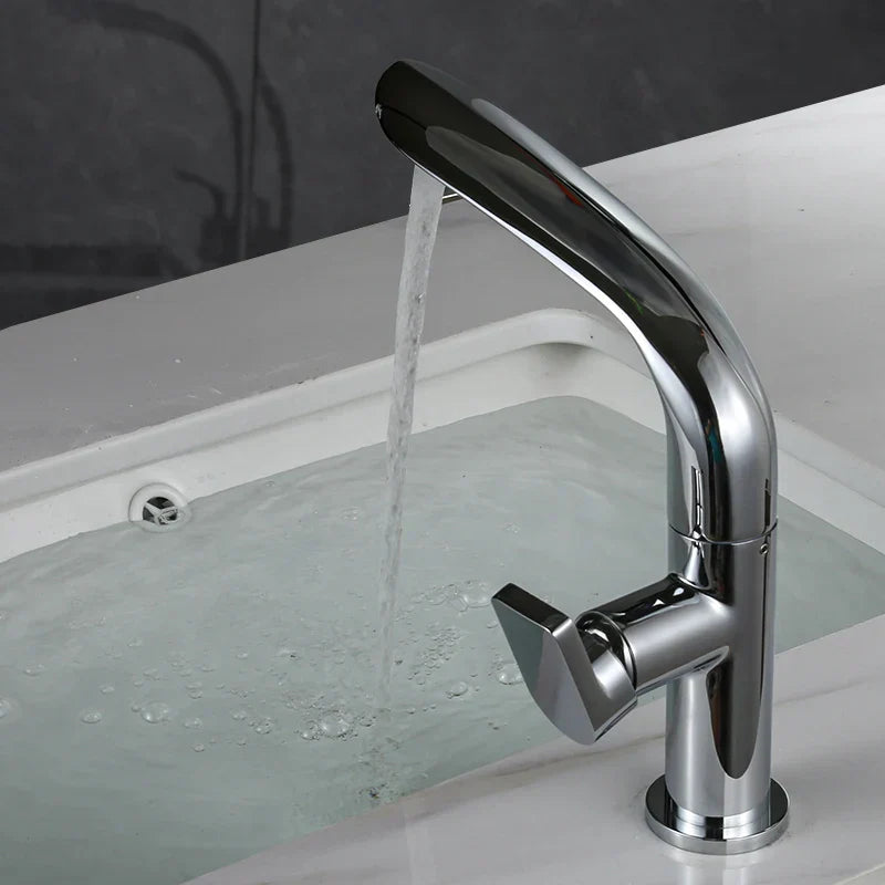 DecorBites™ Brushed Gold Basin Faucet - Brass Single Handle Bathroom Mixer Tap