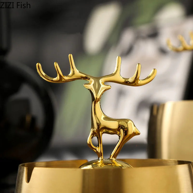Gold Deer Steel Ashtray