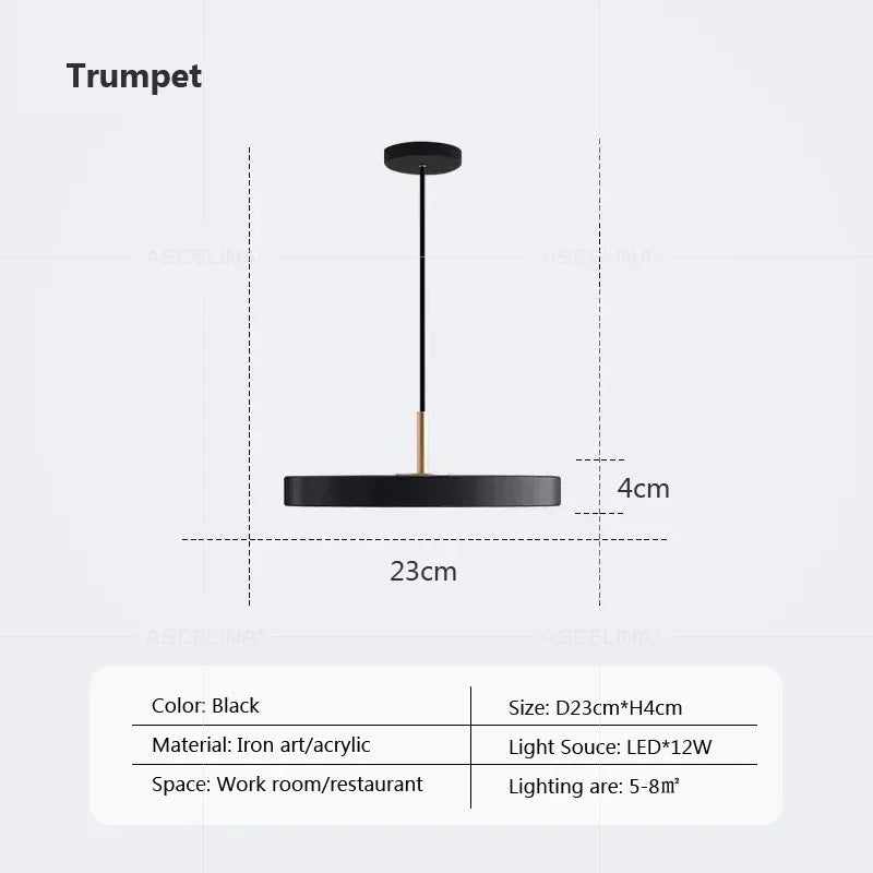 DecorBites™ LED Study Disc Pendant Light for Bedroom Living Room Office Decor