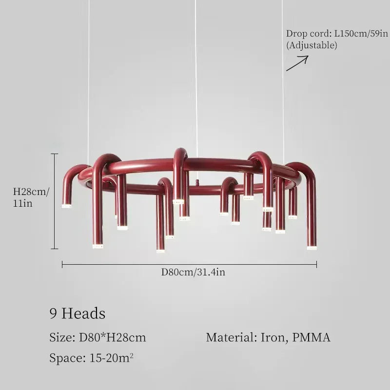 Modern 6-Light Metal Pendant Chandelier