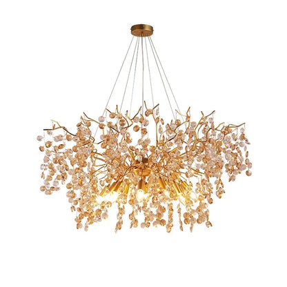 DecorBites™ Crystal LED Chandelier 60/80/100 cm Golden Luxury Lamp for Dining & Living Room