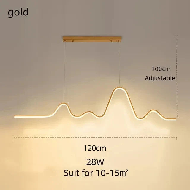 Aluminum Wave Line Chandelier