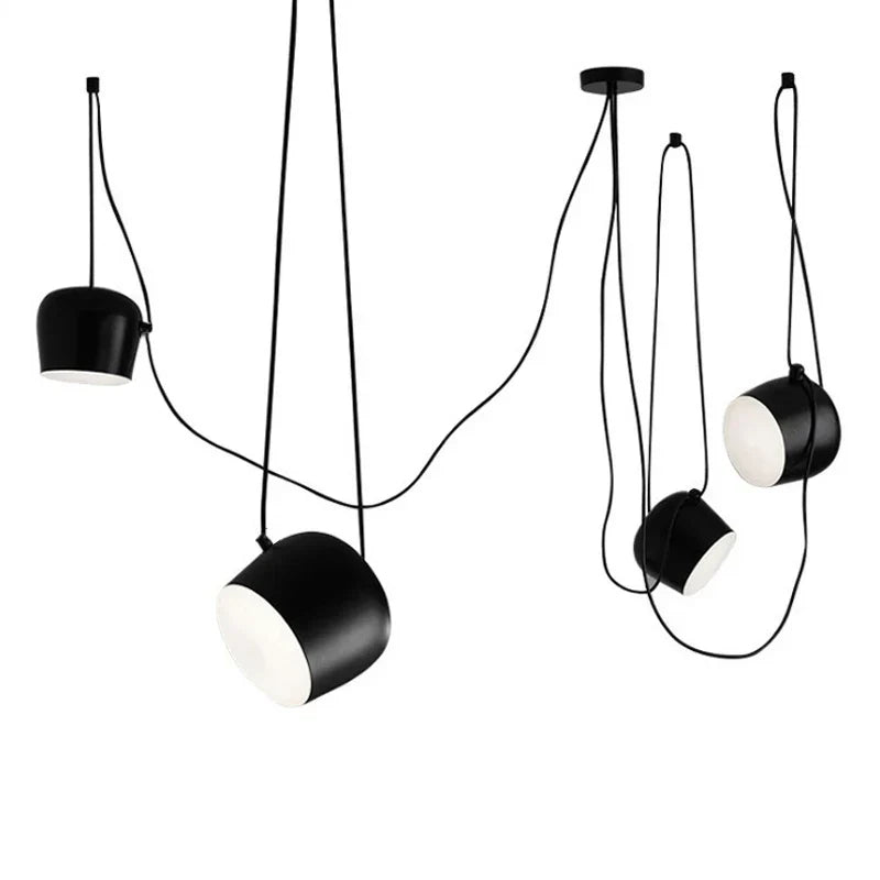 DecorBites™ Black Drum LED Pendant for Kitchen & Restaurant - Spider Industrial Ceiling Light