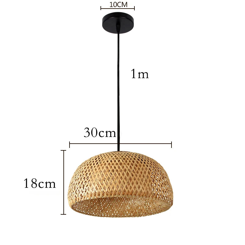 DecorBites™ Bamboo Pendant Lamp Hand Knitted