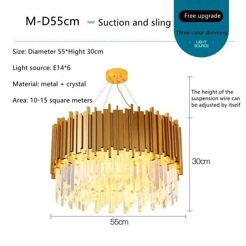 Golden Crystal Dining Chandelier