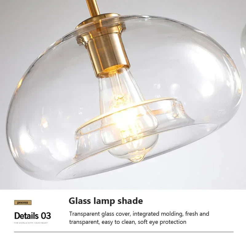 DecorBites™ Industrial Loft Glass Pendant Light for Kitchen Restaurant Decor