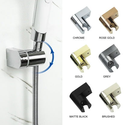 DecorBites™ Gold ABS Shower Head Holder Stand Rotatable Bracket Bathroom Accessories