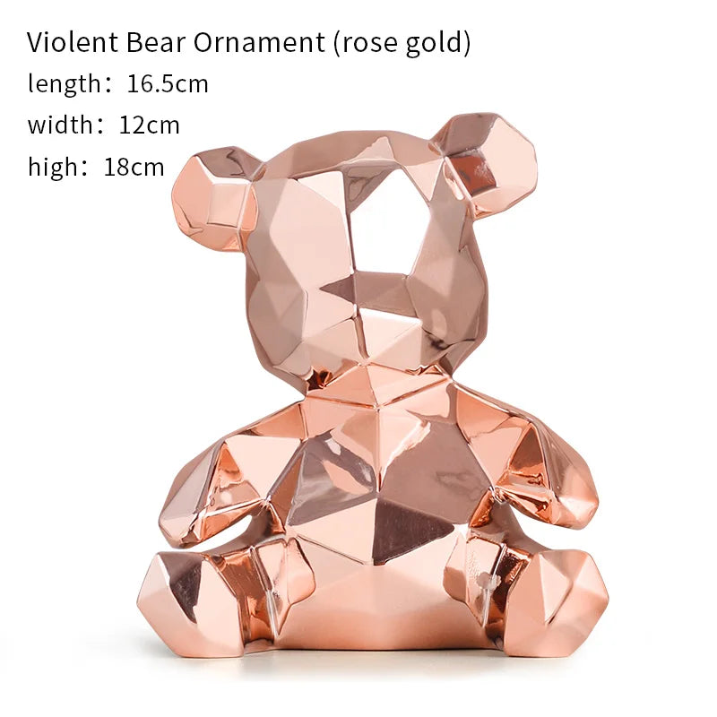 DecorBites™ Electroplated Teddy Bear Sculpture for Home Decor