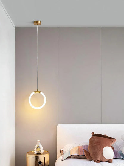 DecorBites™ Gold Ring Pendant Lights Warm White LED U Shape Hanging Lamp