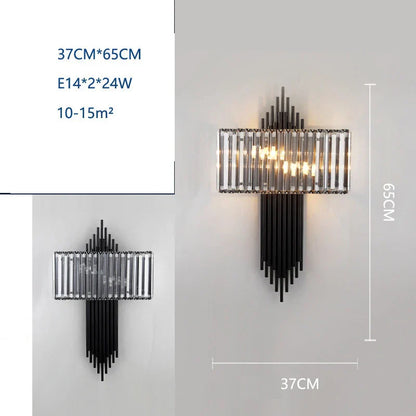 DecorBites™ Crystal Wall Lamp: Modern Light Luxury for Living Room, Bedroom, and Corridor.