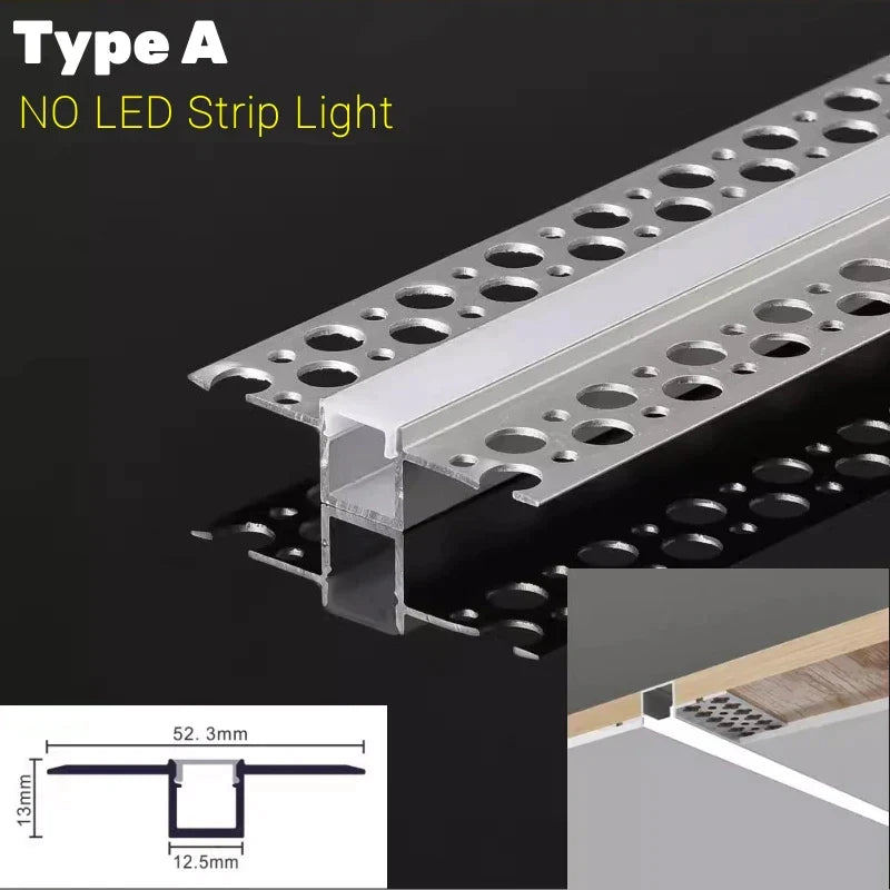 DecorBites™ LED Aluminum Profile Recessed Waist Line Channel for Backlighting Corners