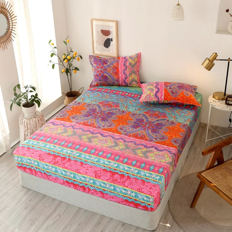 Gold Feather Fitted Sheet