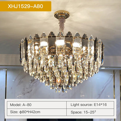 DecorBites™ Crystal Chandelier: Post Modern Luxury Light for Living Room, Bedroom, Kitchen & Dining Room